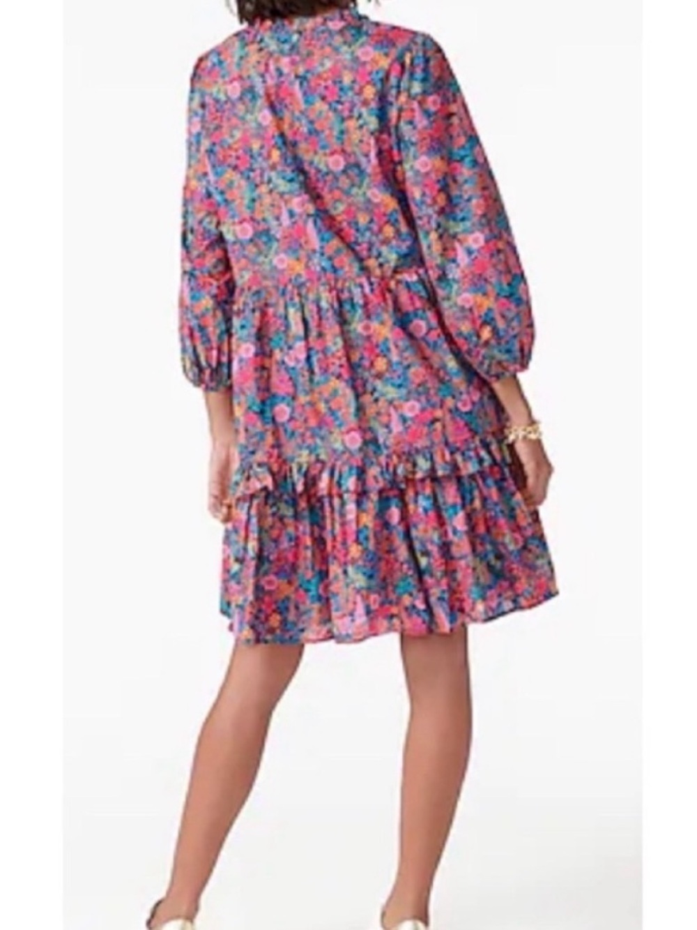 Ruffleneck Tiered Popover Liberty® Ciara Dress. Size S - Picture 2 of 12